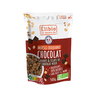 Muesli croquant au Chocolat ELIBIO 500 G