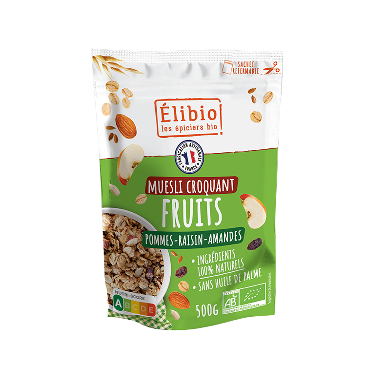Muesli croquant aux Fruits ELIBIO 500 G
