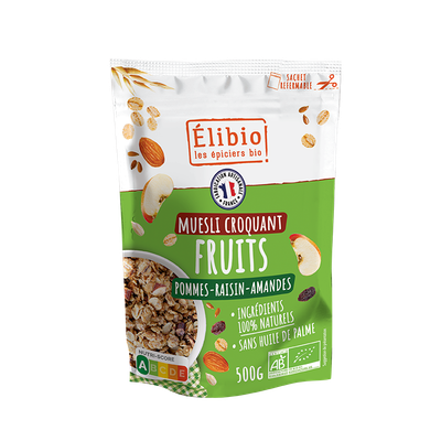 Muesli croquant aux Fruits ELIBIO 500 G