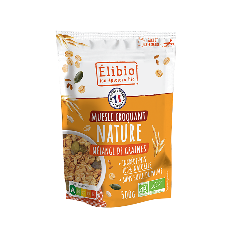 Muesli croquant Nature ELIBIO 500 G Muesli croquant Nature ELIBIO 500 G