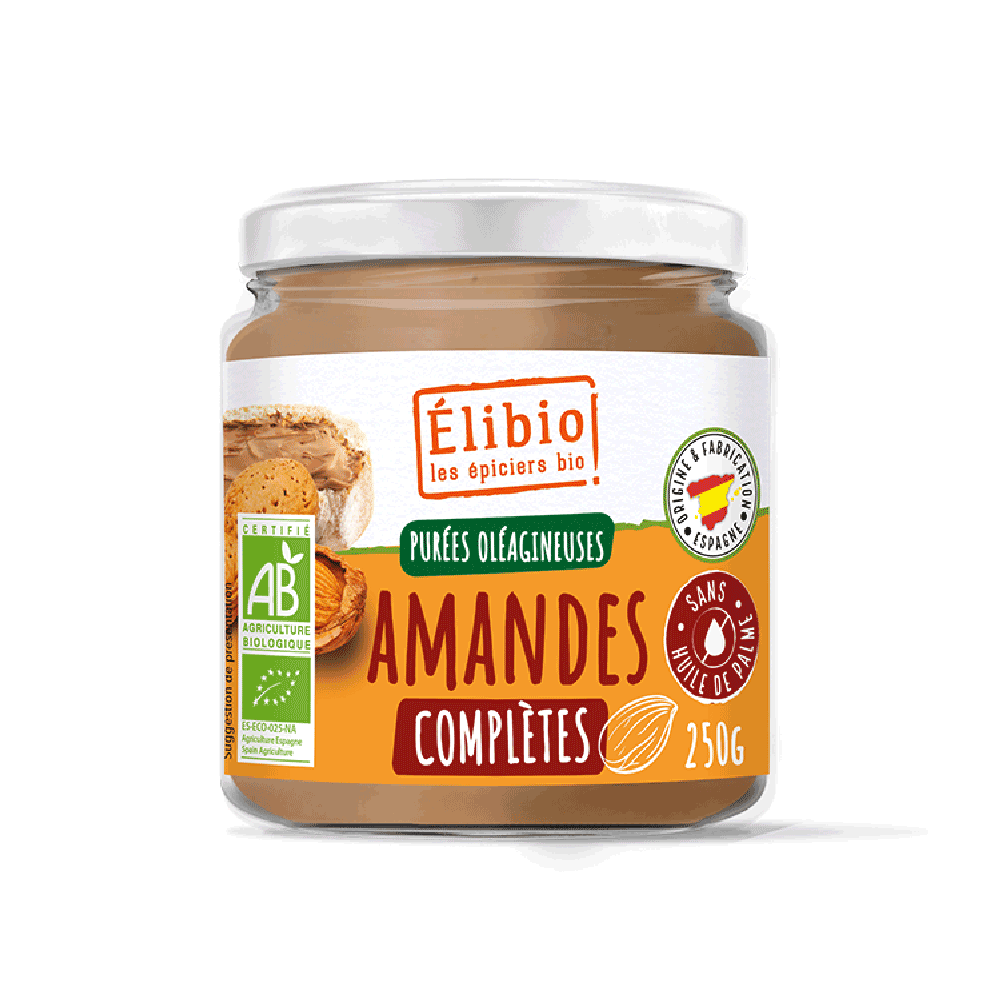 Purée d'amandes complètes ELIBIO 250 G