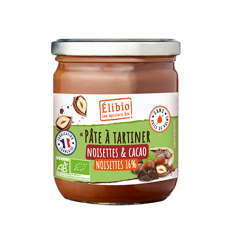 Pâte à tartiner Noisette et Cacao ELIBIO 400 G