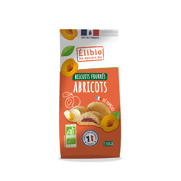 Biscuits fourrés Abricot ELIBIO 150 G Biscuits fourrés Abricot ELIBIO 150 G