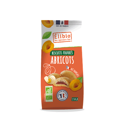 Biscuits fourrés Abricot  ELIBIO 150 G
