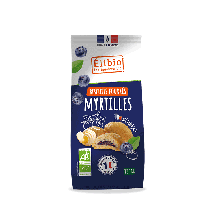 Biscuits fourrés Myrtille ELIBIO 150 G Biscuits fourrés Myrtille ELIBIO 150 G