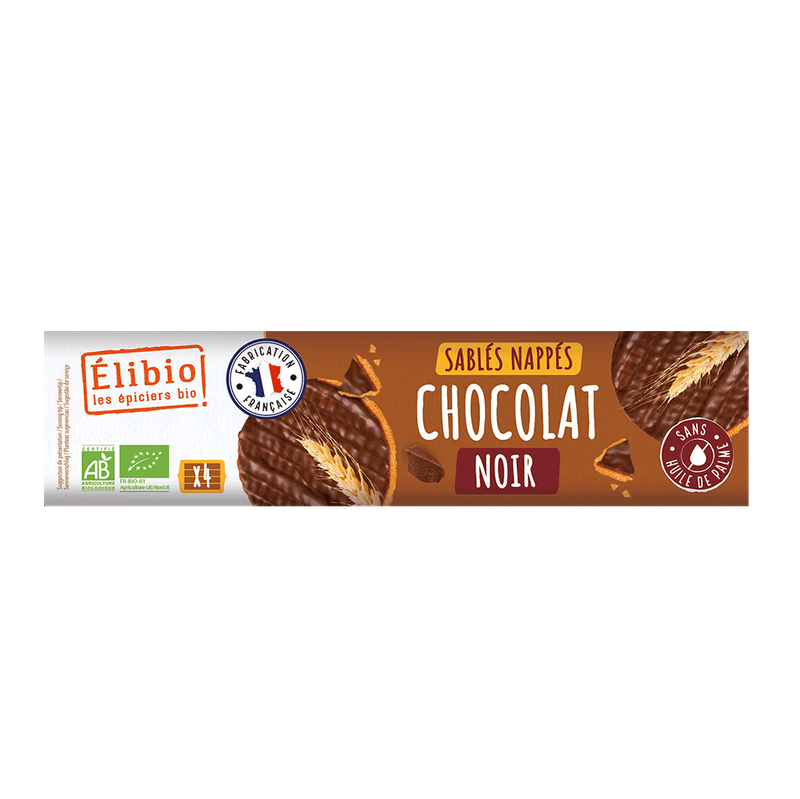 Biscuits Sablés Chocolat Noir ELIBIO 150 G