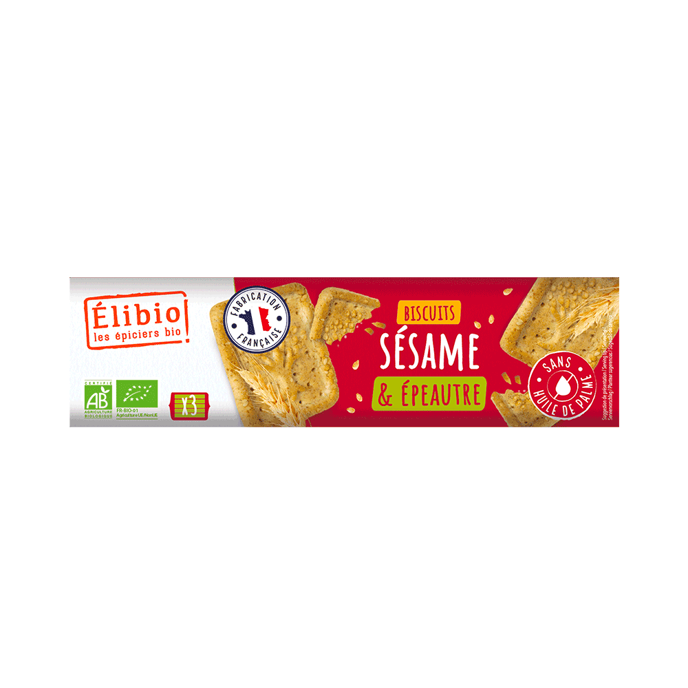 Biscuits Sésame et Epeautre ELIBIO 150 G