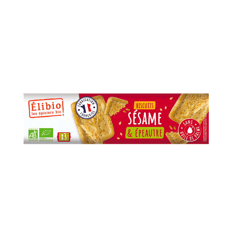 Biscuits Sésame et Epeautre ELIBIO 150 G Biscuits Sésame et Epeautre ELIBIO 150 G