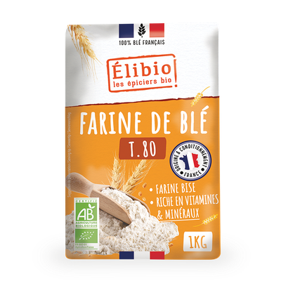 Farine de Blé Semi-Complète T80 ELIBIO 1KG