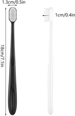 metagio 4 Packs Soft Micro Nano Manual Toothbrush, Soft Bristled Adult Toothbrush Micro-Nano Manual Toothbrush with 20000 Bristles for Fragile Gums Adult and Children(Black+White)