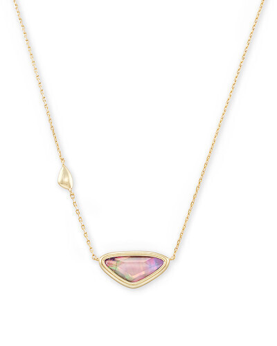 Margot Short Pendant Necklace , Color: GOLD, Size: GOLD LILAC ABALONE