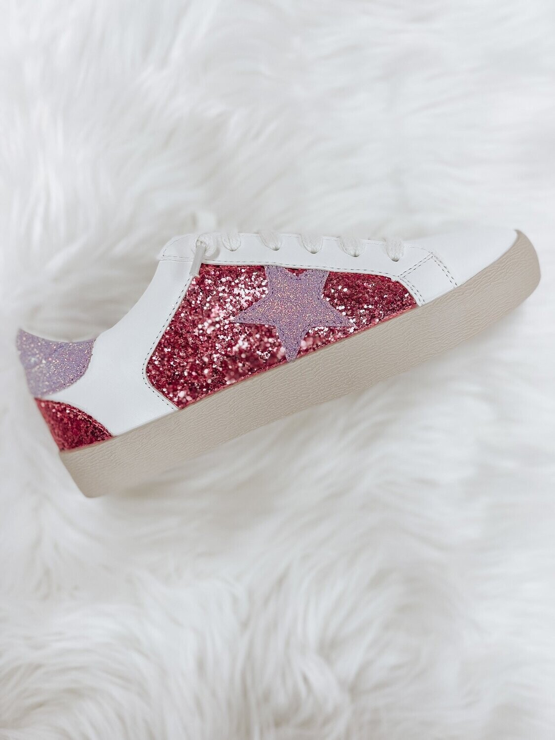 The Lucy Glitter Sneaker, Color: PINK/PURPLE, Size: 6