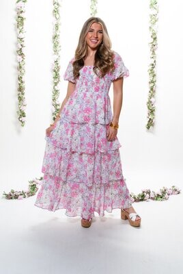 That Girl Floral Print Puff Sleeve Maxi Dress