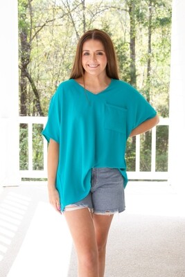 Cheers to You Airflow V Neck Dolman SS Top
