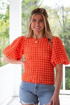 Maisie Bubble Sleeve Textured Top