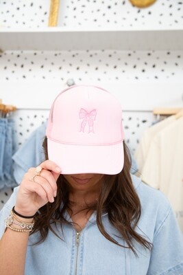 Coquette Bow Embroidery Trucker Hat