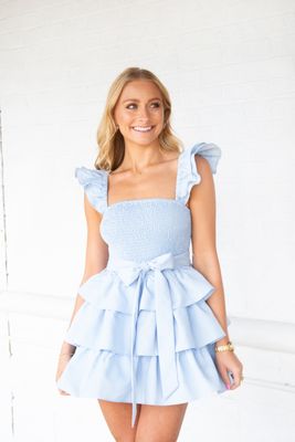 One Can Hope Square Neck Ruffle Tiered Romper