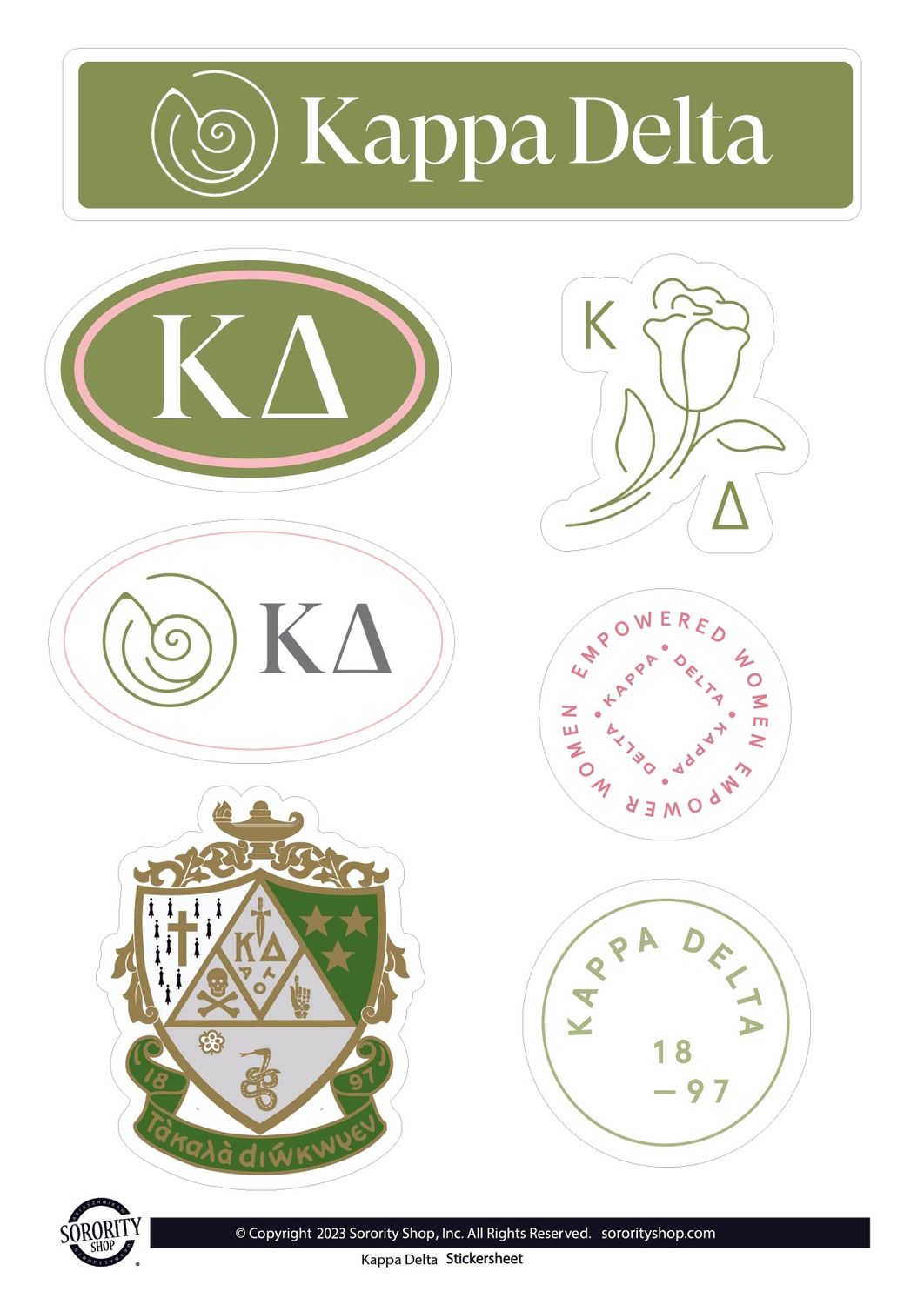 Sorority Sticker Sheet Brand 