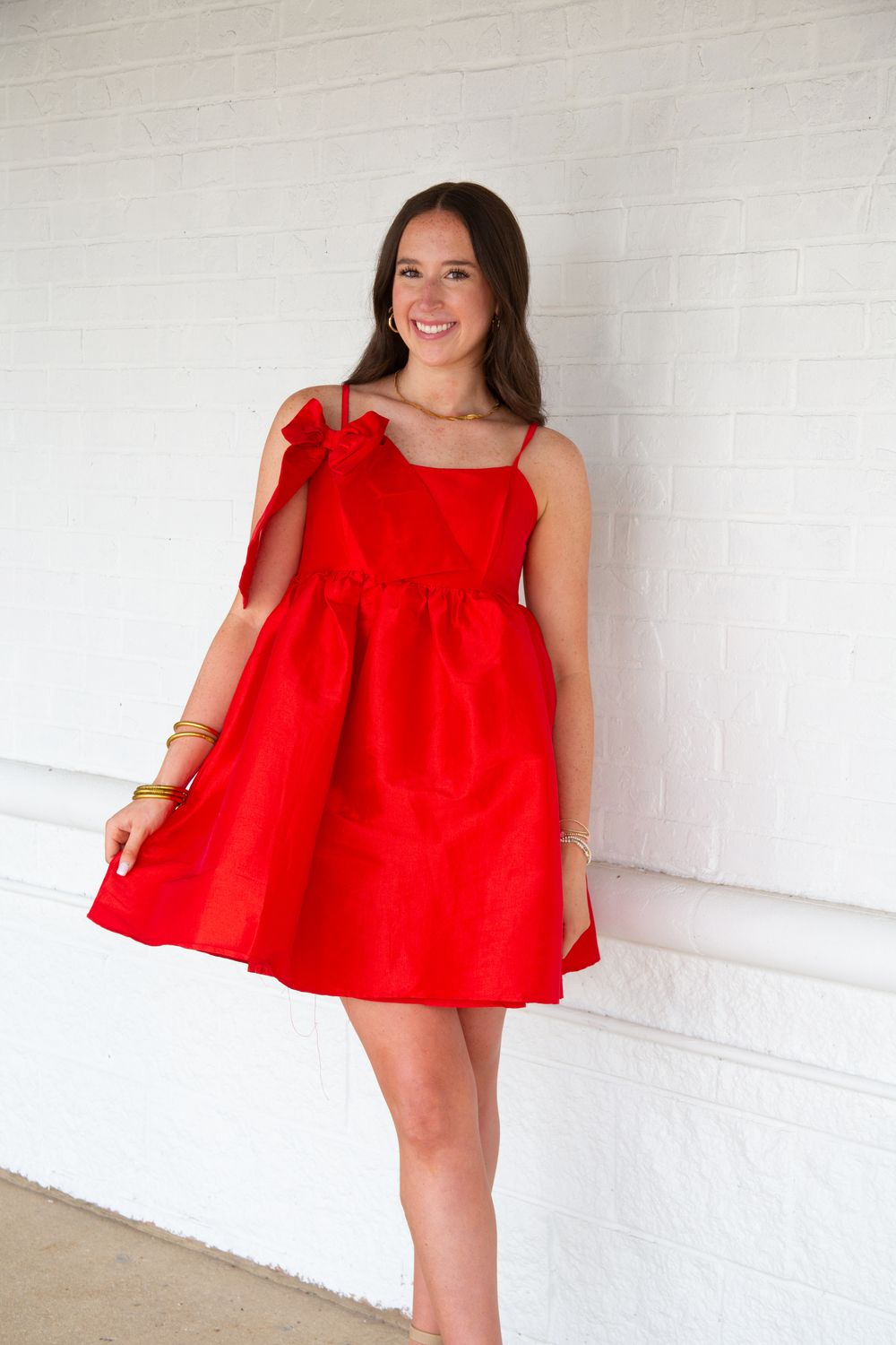 Not My Fault One Shoulder Bow Detail Dress