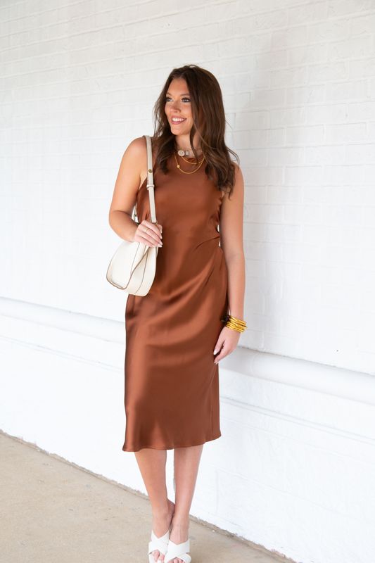What I Wanted Satin Midi Dress