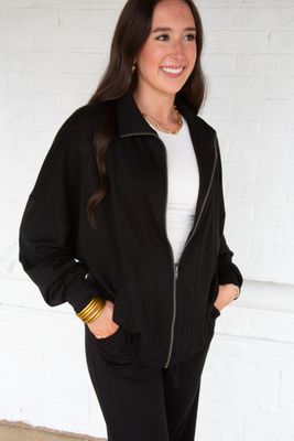Where We Going High Neck Zip Up Jacket