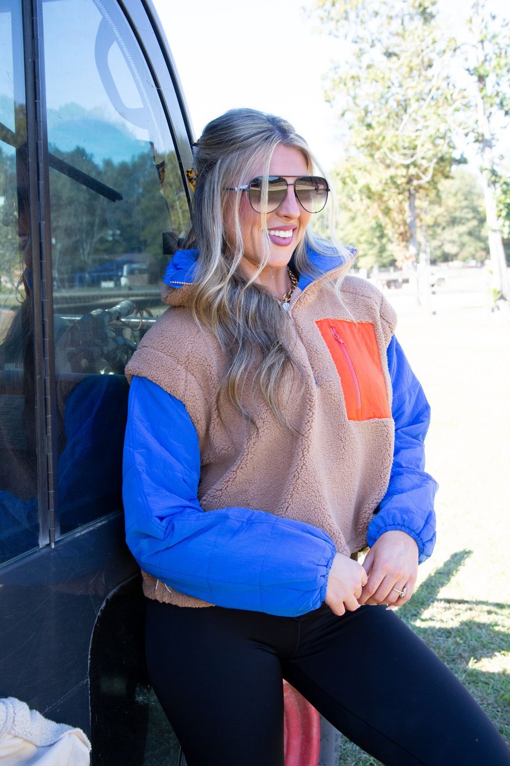 Modern Makeover Fleece Quilted Puffer Pullover
