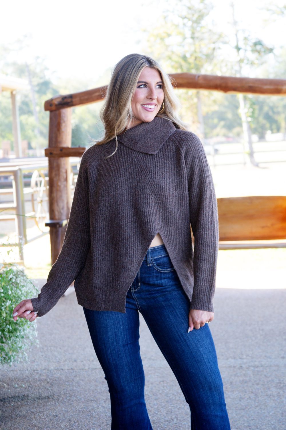What You Wanted Asymmetrical Cut Out Sweater