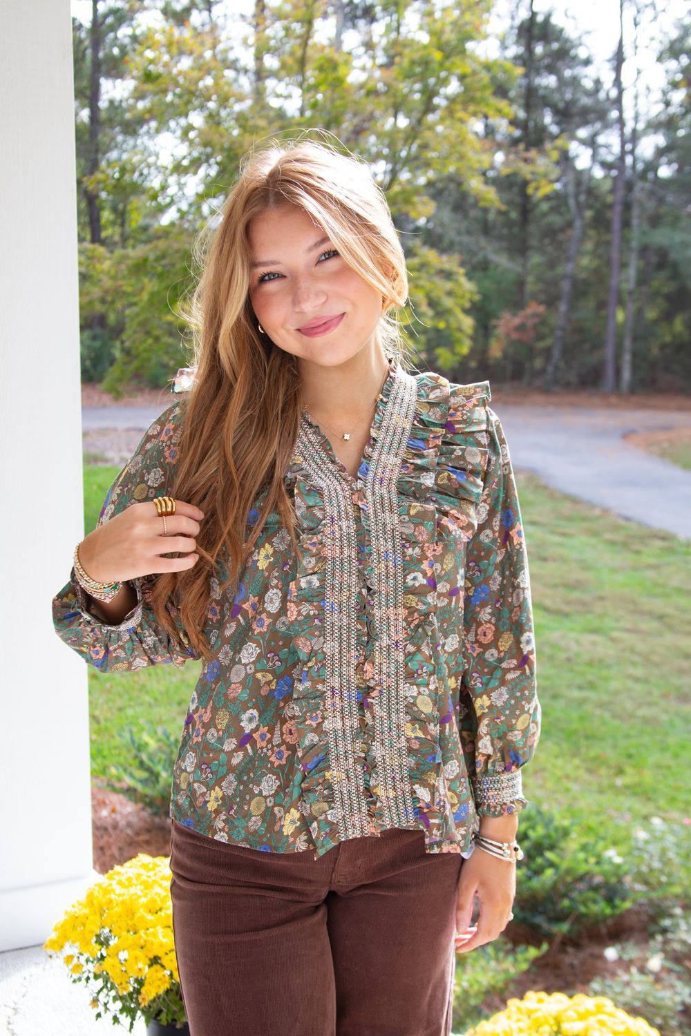 Always Lovely Floral Stitched Top
