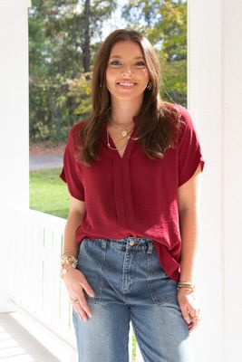 Jewel of Mine Sinched Neck Dolman Sleeve Top