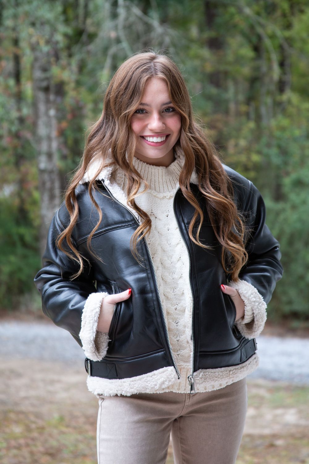 Arm Candy Fur Contrast Pu Jacket