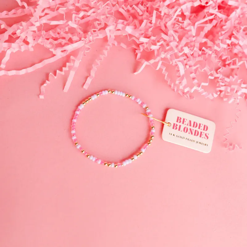 Hot Pink &amp; Lilac Sprinkle Bracelet 6.75