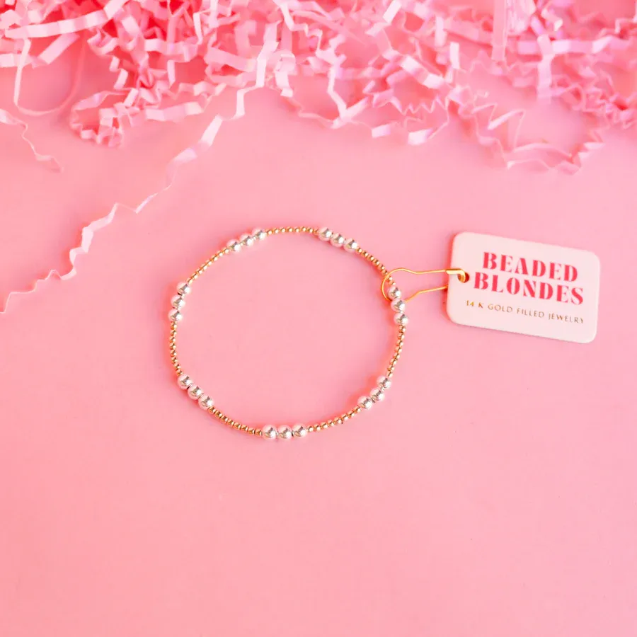 ILY Mixed Metal Bracelet 6.75