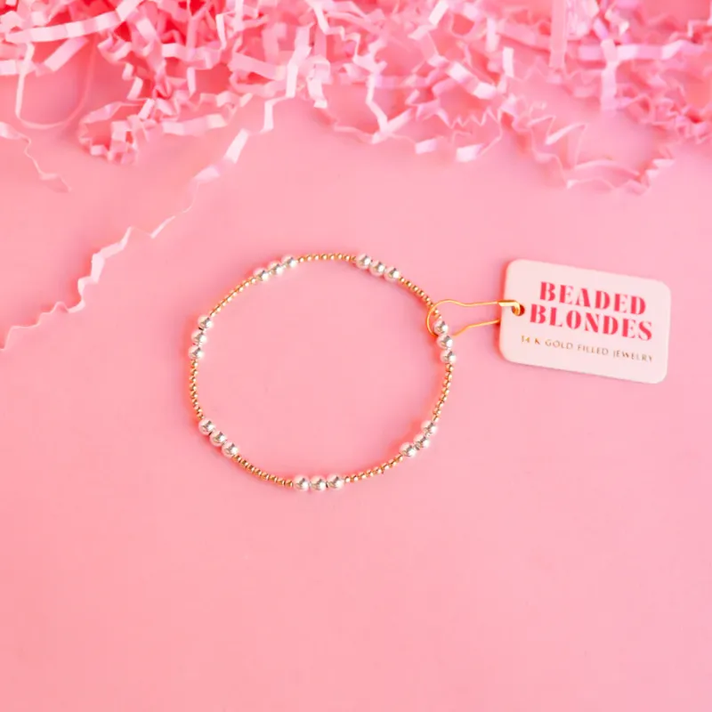 ILY Mixed Metal Bracelet 6.75