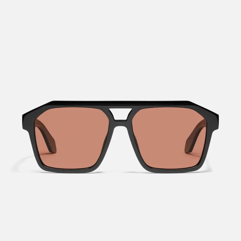 QUAY Soundcheck BLACK/APRICOT POLARIZED