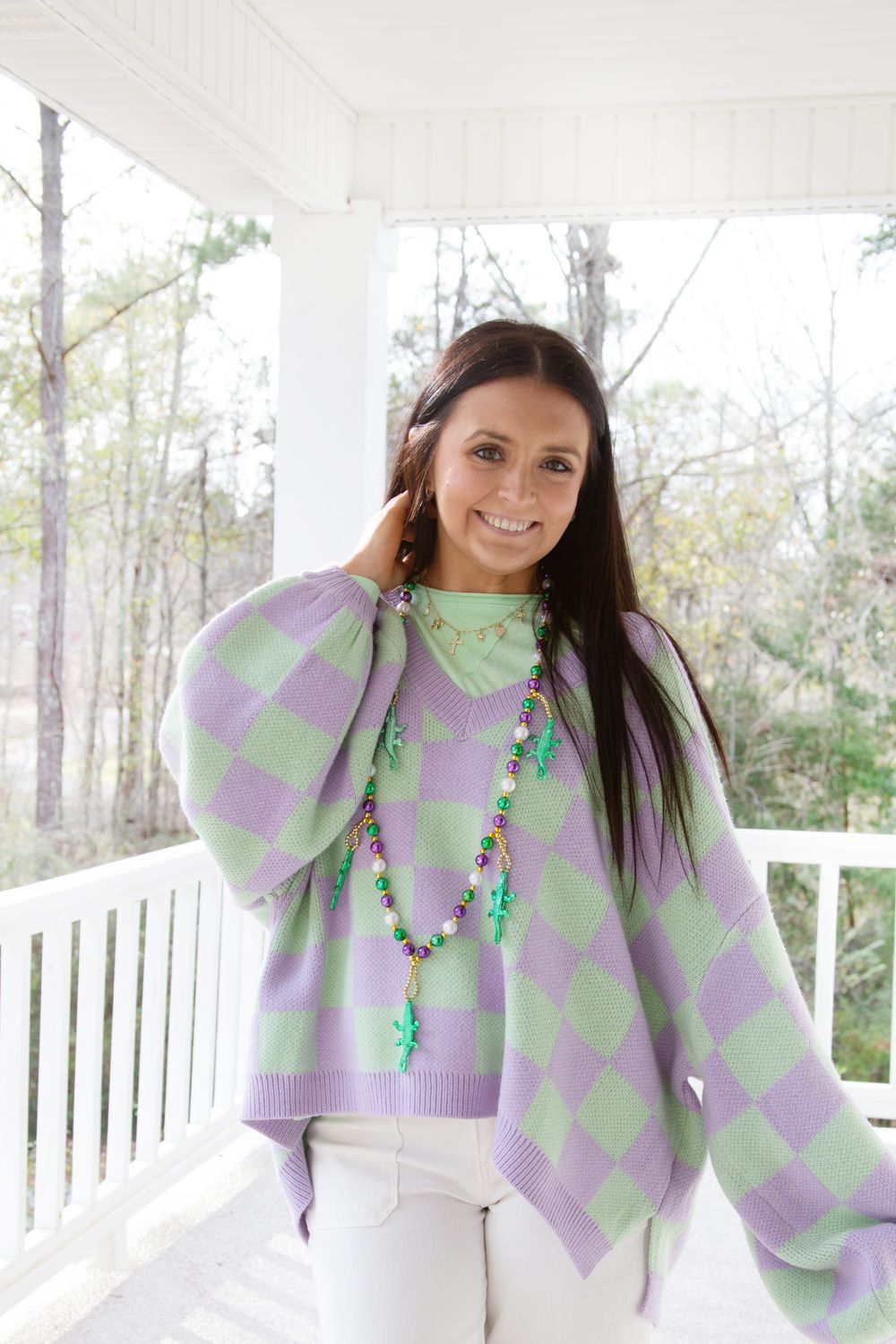 Belle Checkered Oversized Sweater