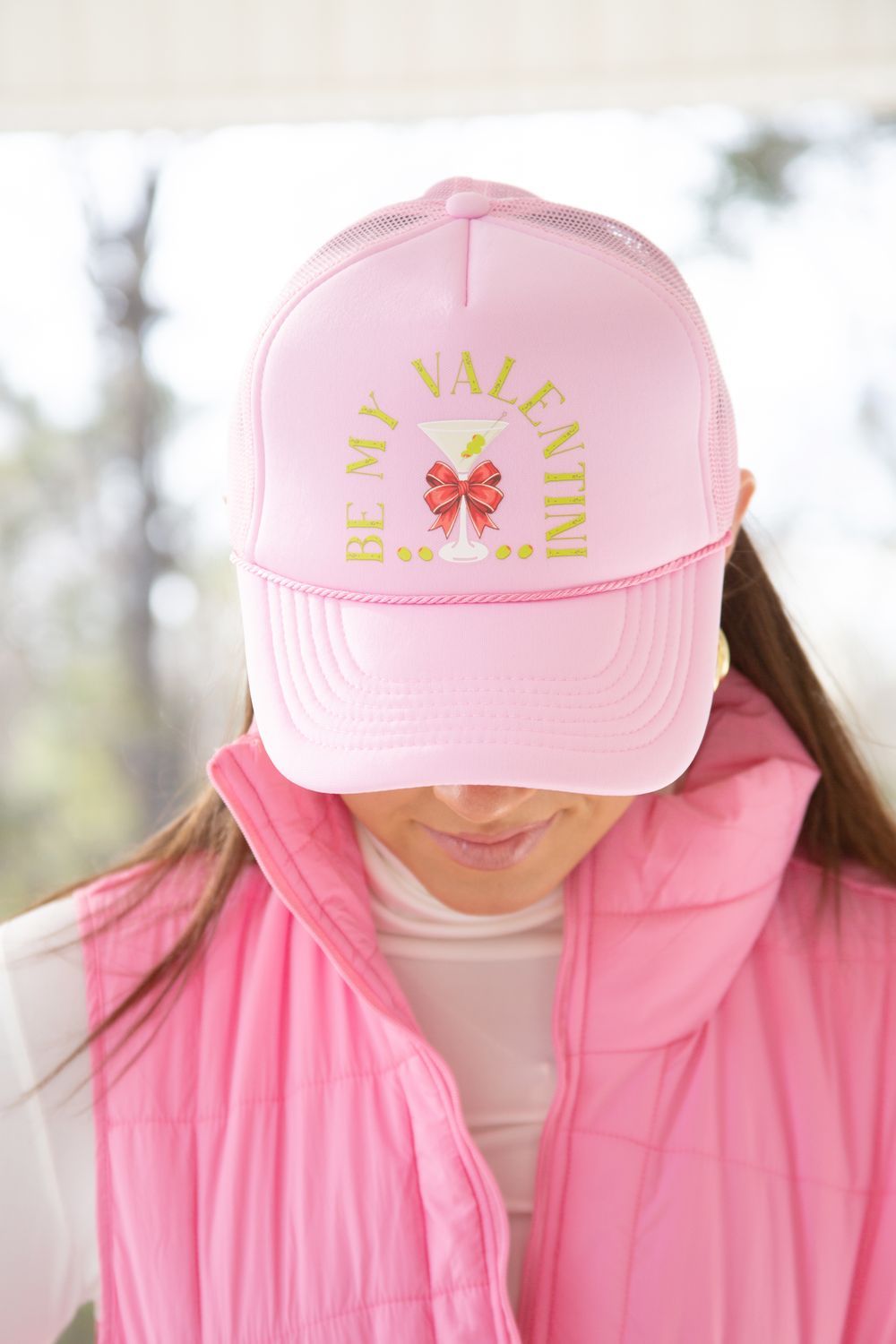 Be My Valentini Trucker Hat PINK