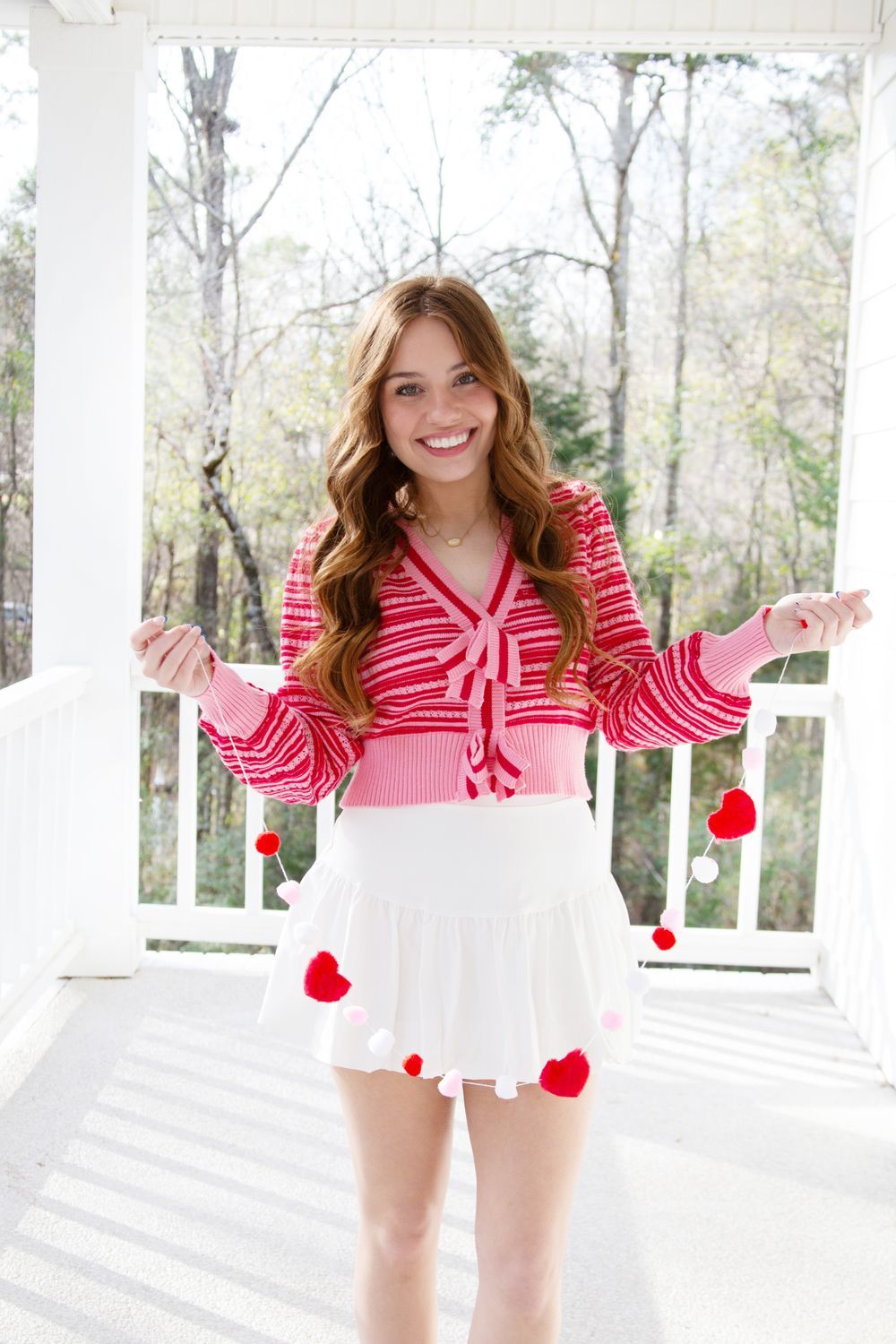 True Romance Ribbon Button Stripe Cardigan