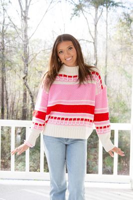 Margot Mock Neck Cable Detail Sweater