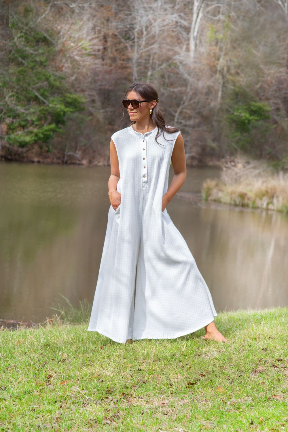 Through it All Wide Leg Solid Jumpsuit