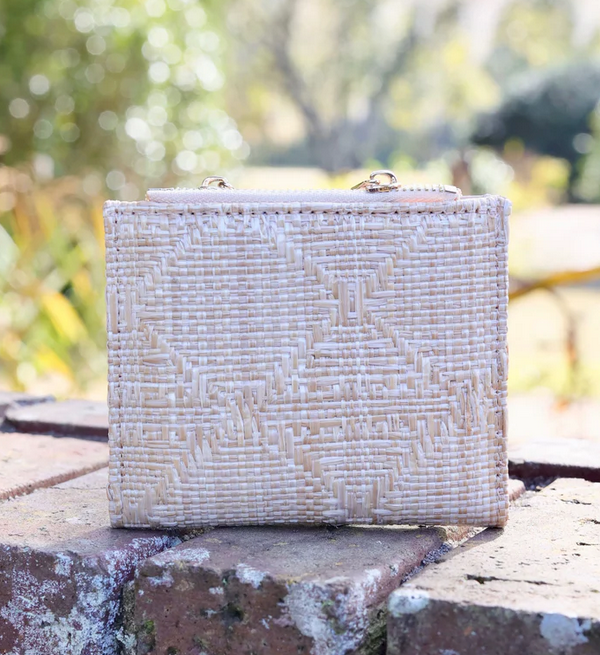 Monica Double Zip Wallet NATURAL LATTICE TAN