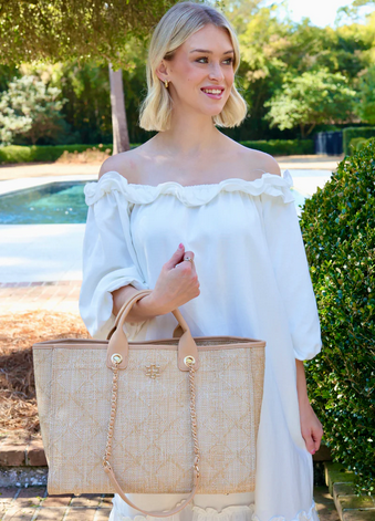 Melissa Tote Bag NATURAL LATTICE TAN