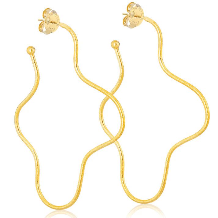 Wiggle Wiggle Hoop , Color: BRUSHED GOLD