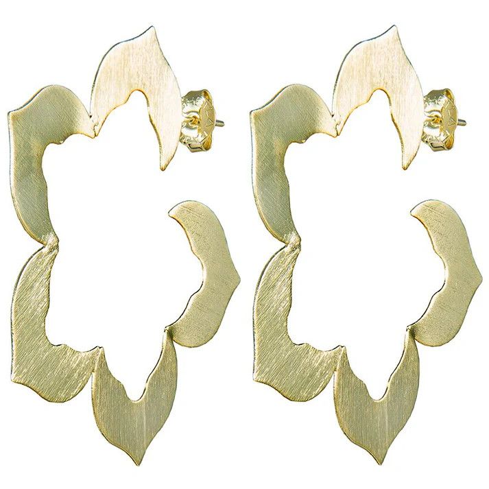 Flora Hoop , Color: BRUSHED GOLD