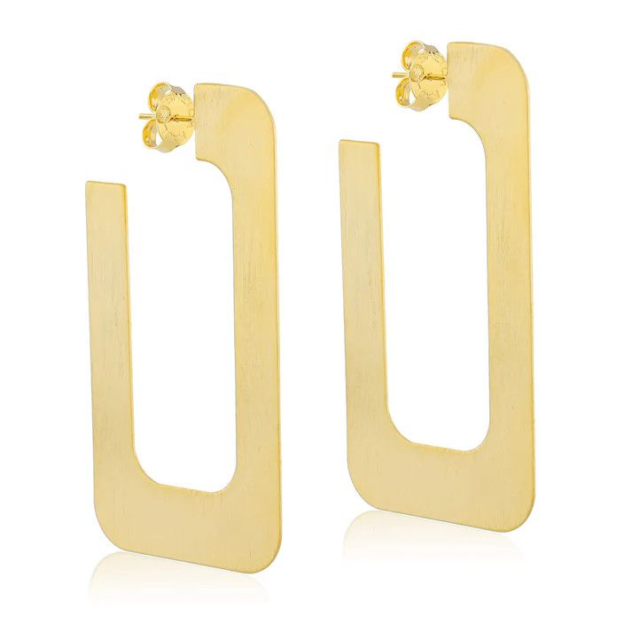 Vada Hoop , Color: BRUSHED GOLD PLATED