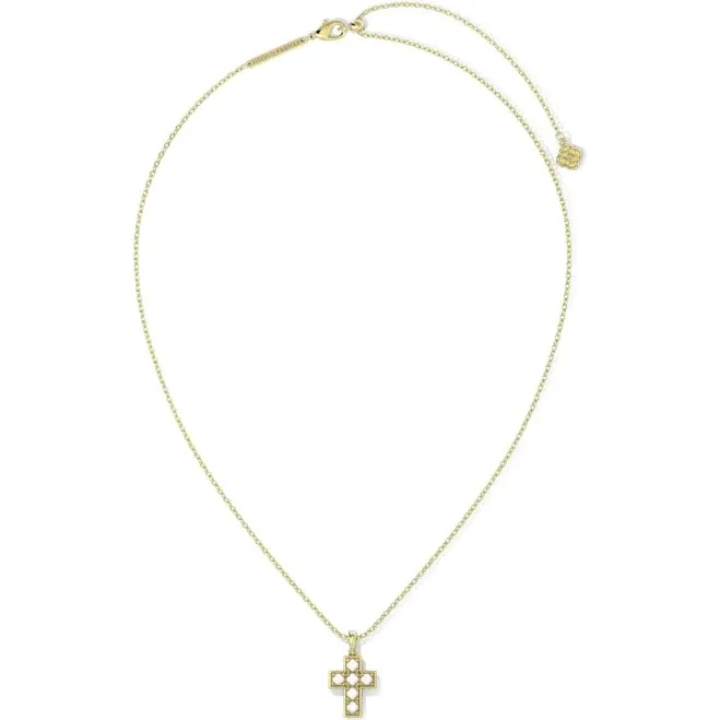 Pearl Cross Pendant Necklace 
