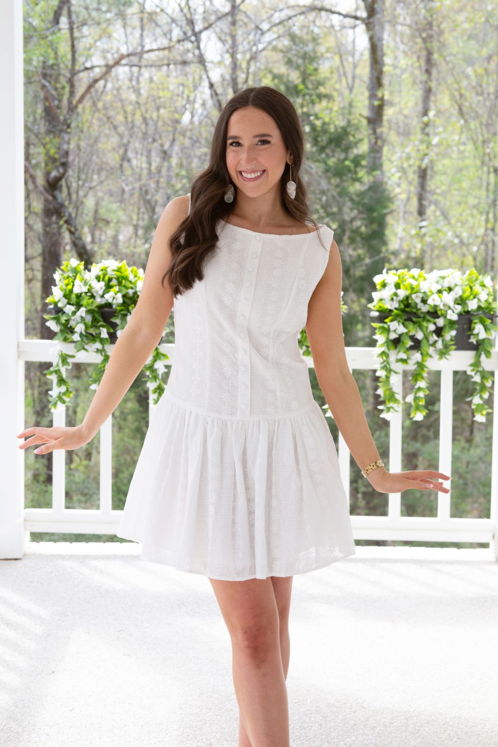 Staying Close Boat Neck Low Waist Mini Dress