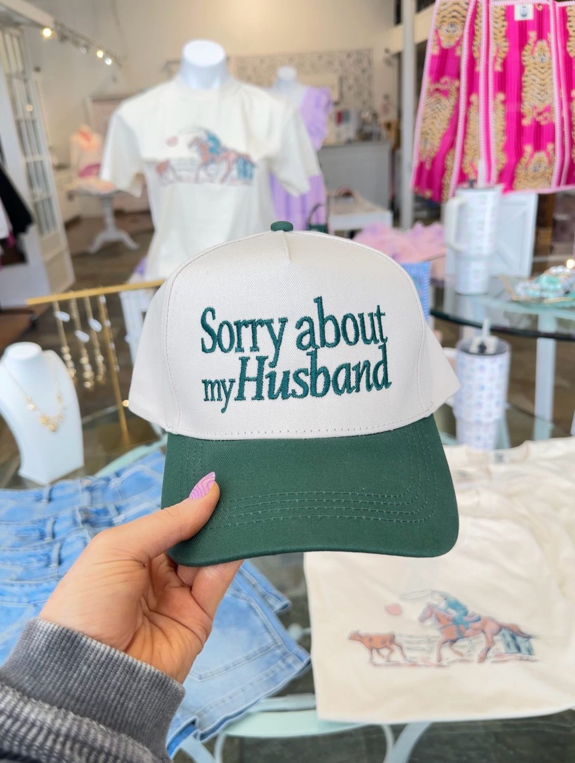 &quot;Sorry About My Husband&quot; Trucker Hat 