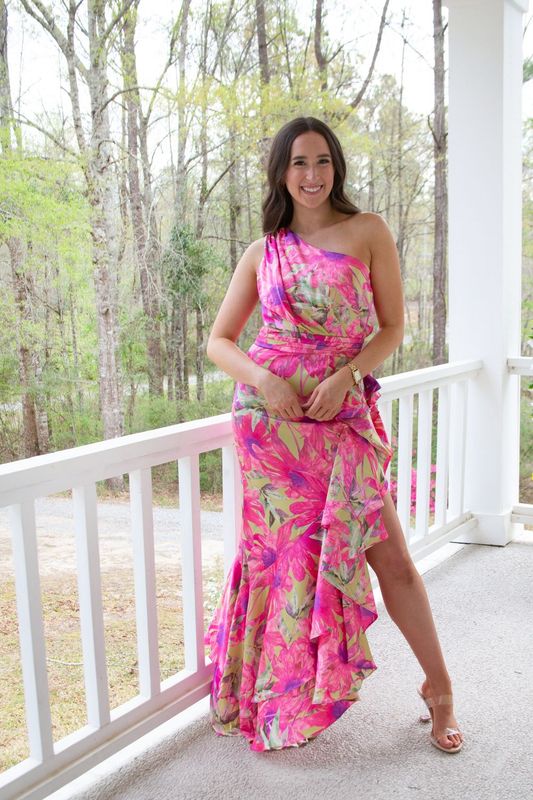 On Vacay Sunflora Ruffle Maxi Dress