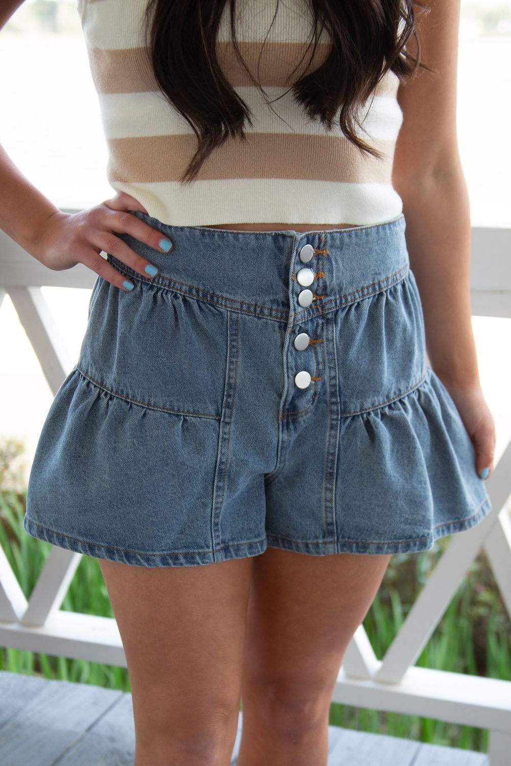 Sky&#39;s the Limit High Waist Flare Short