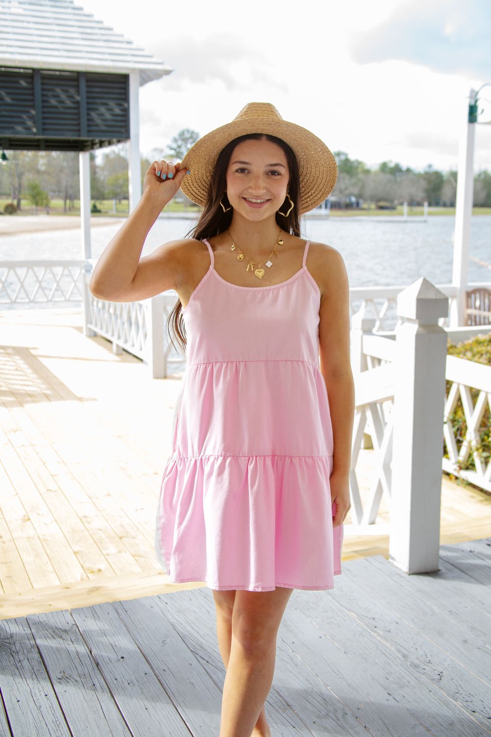 Prepped &amp; Ready Tiered Spaghetti Strap Mini Dress
